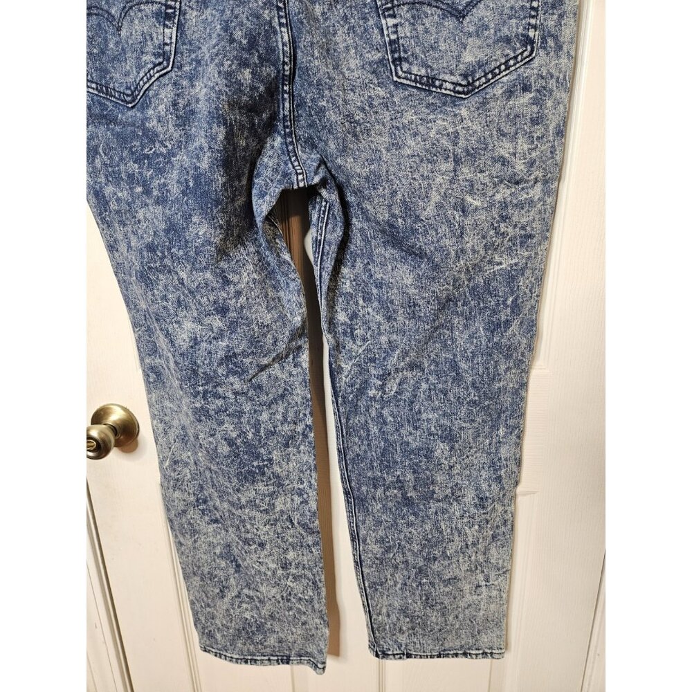 Levis 541 Jeans Mens 42x32 Blue Acid Wash Athletic Fit Taper Stretch Denim - Picture 9 of 13